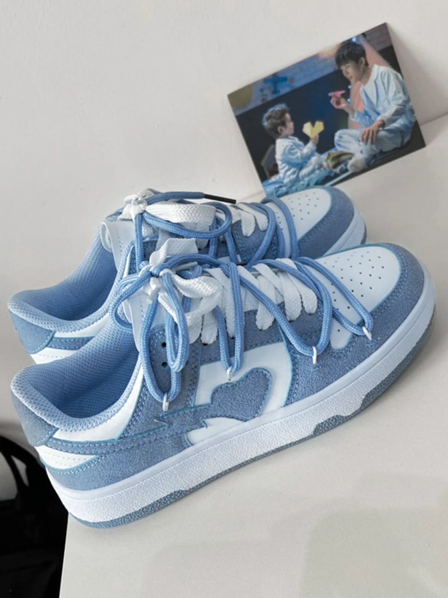 Thesupermade Haze Blue Love Breathable Board Shoes - 1854