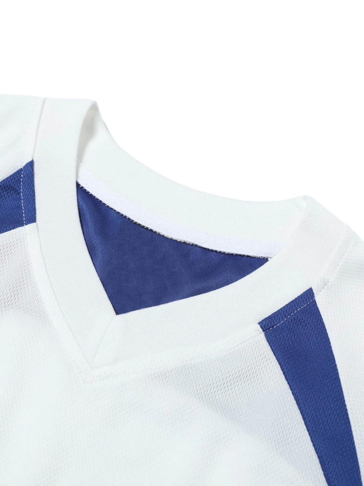 Contrast Color Sporty V-Neck Jersey T-Shirt