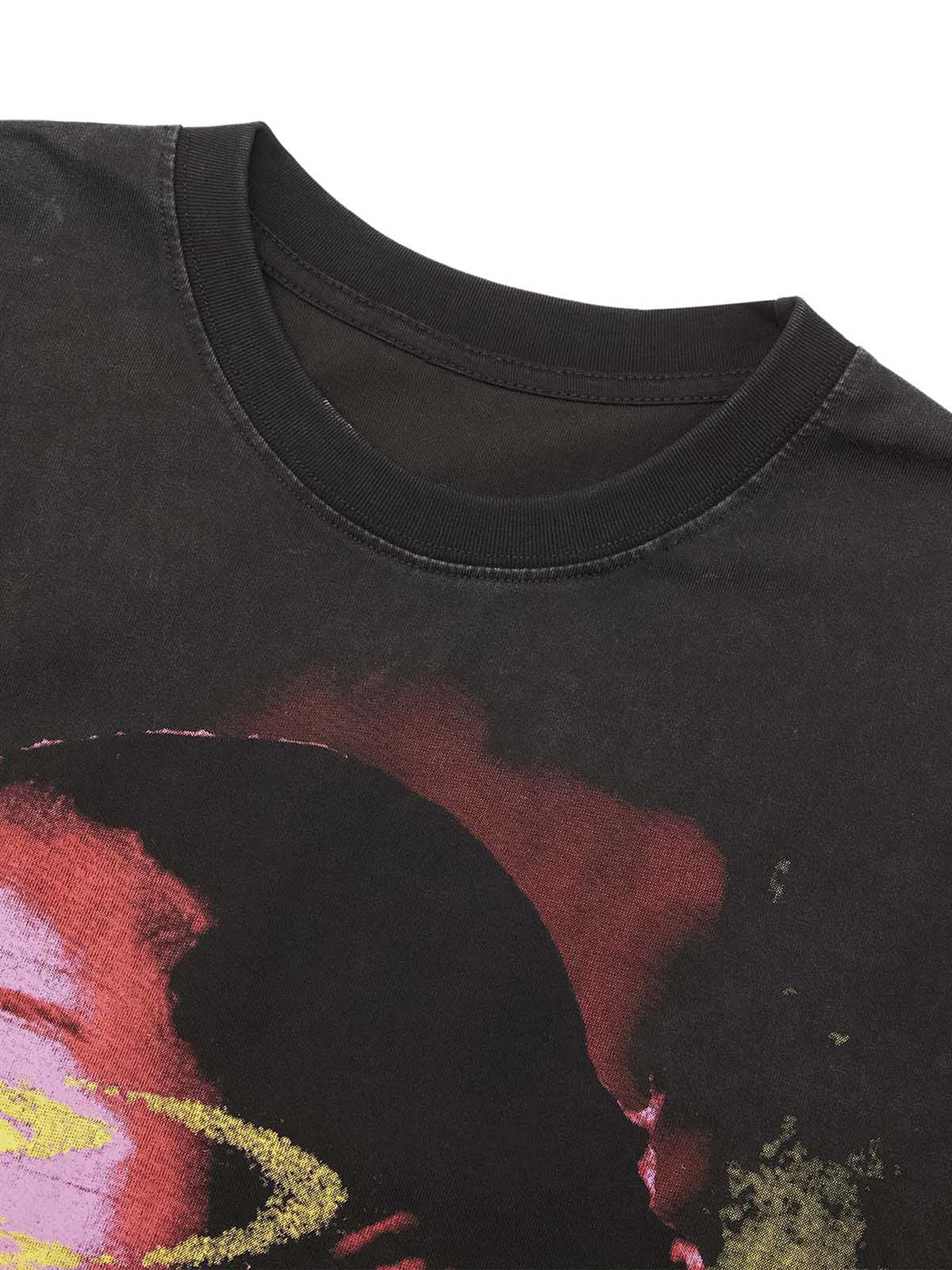 Thesupermade Retro Creative Portrait Painting Street Rap T-shirt - 2049