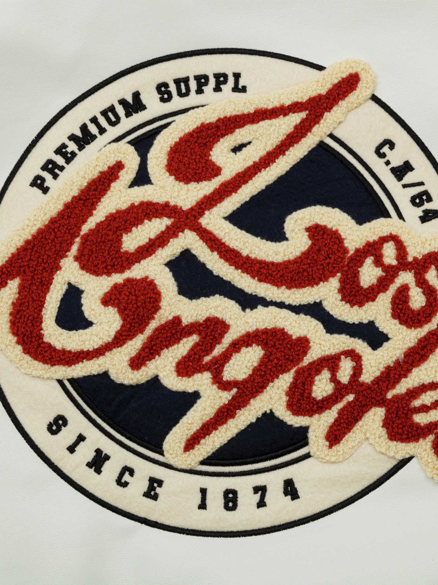 Thesupermade Embroidered Fur Collar PU leather Quilted Jacket - 2272