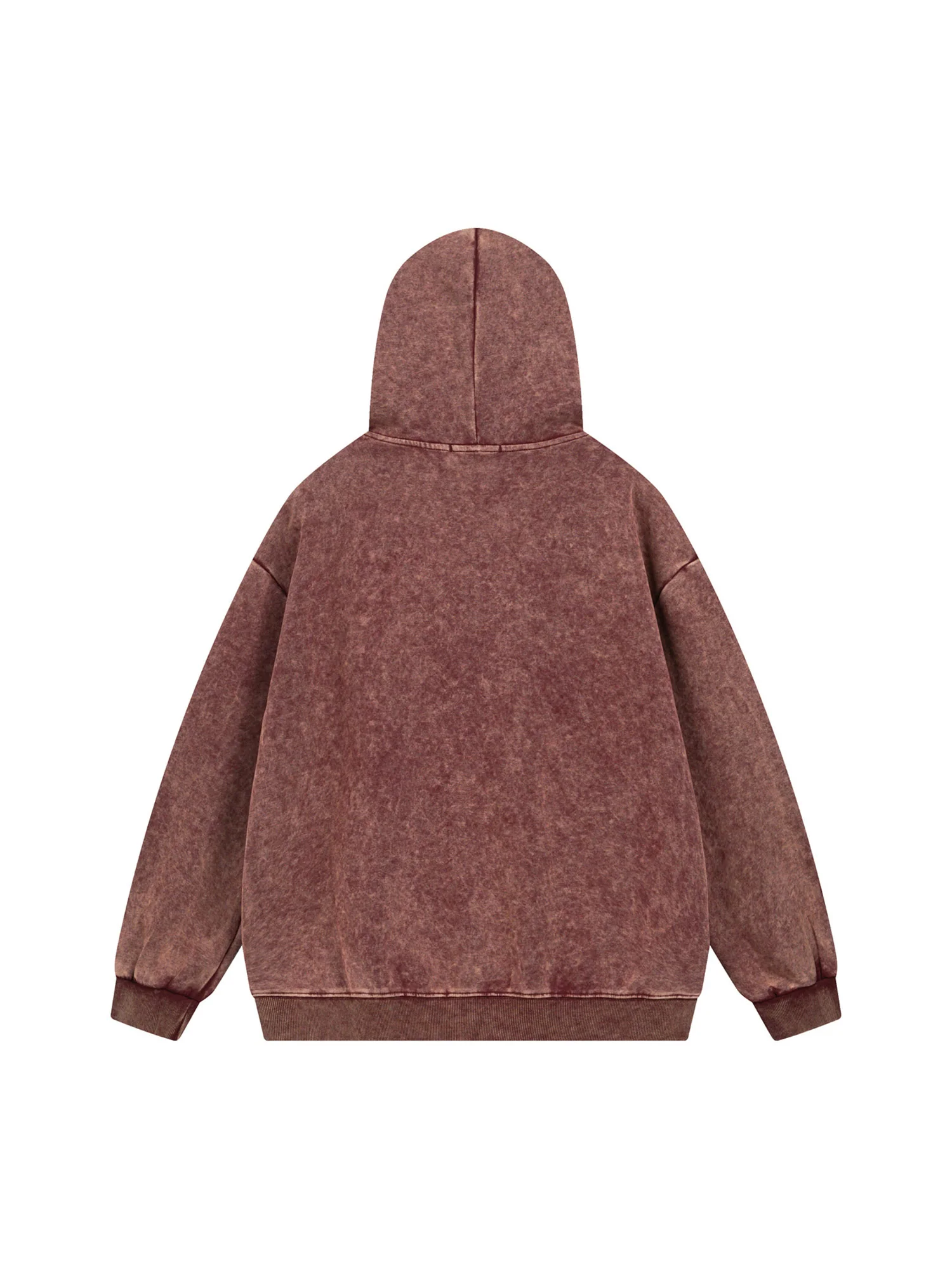 Thesupermade Washed Flame Printed Hooded Fleece Sweatshirt