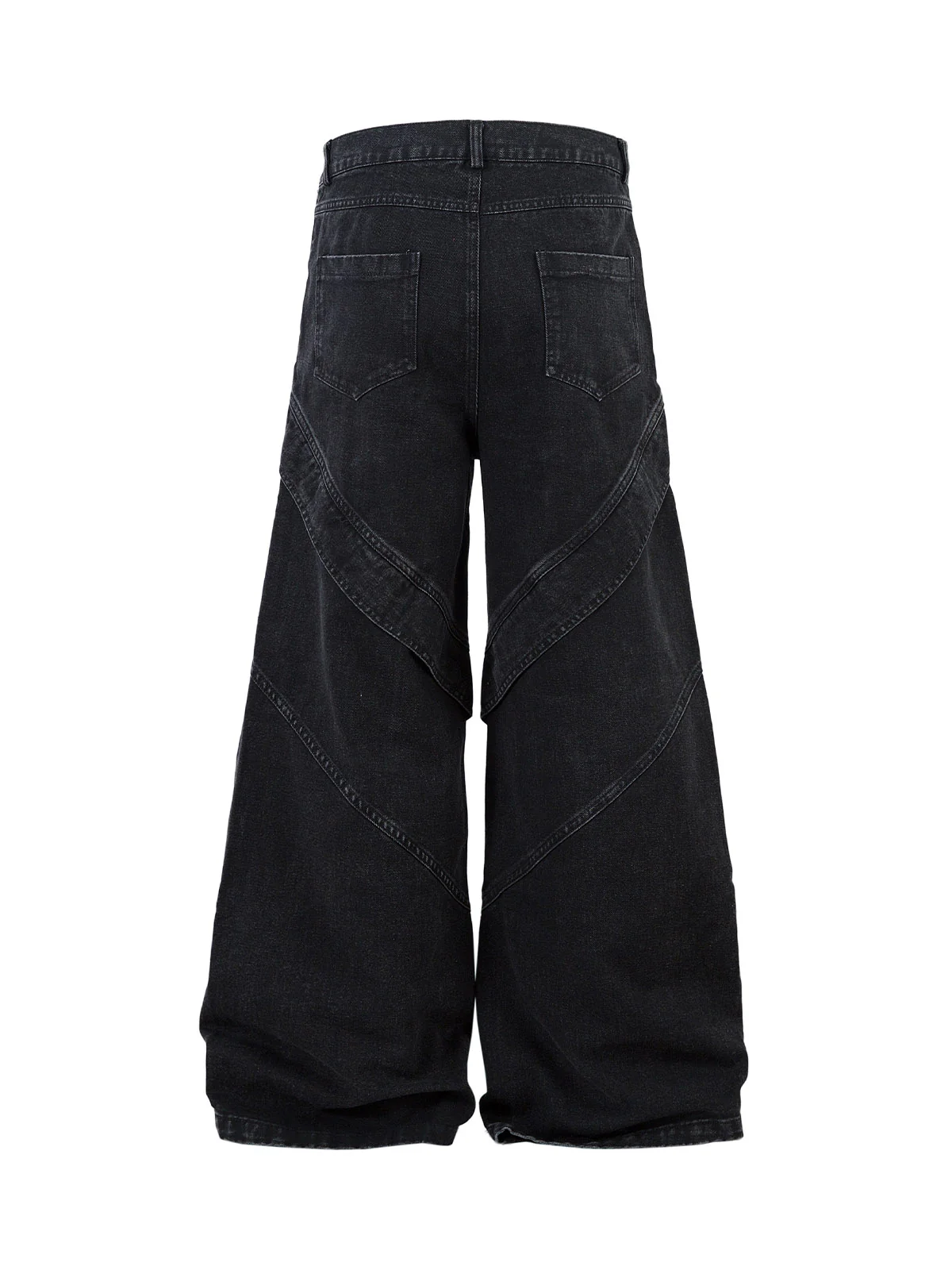 Deconstructed Split Pleated Pocket Cargo Jeans