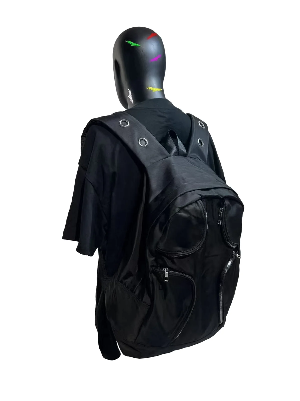 Metal Partition Multi-Pocket Nylon Backpack