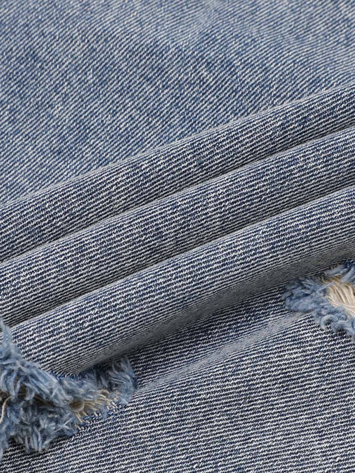 Distressed Ripped Denim Suit