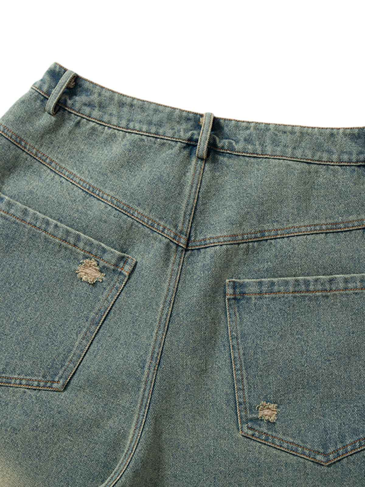 Gradient Washed Raw Edge Jorts