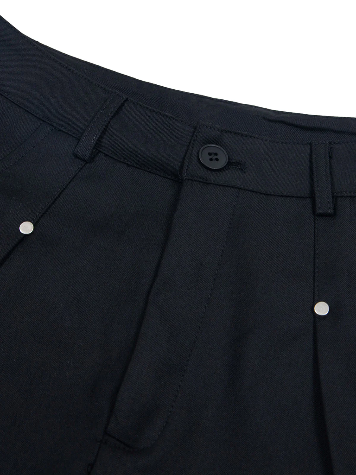 Street Retro Pleated Rivet Shorts