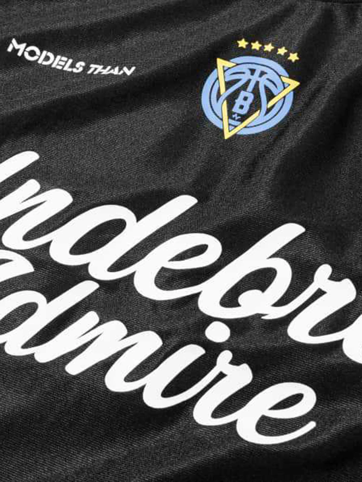 Contrast Stitching Letter Jersey T-shirt