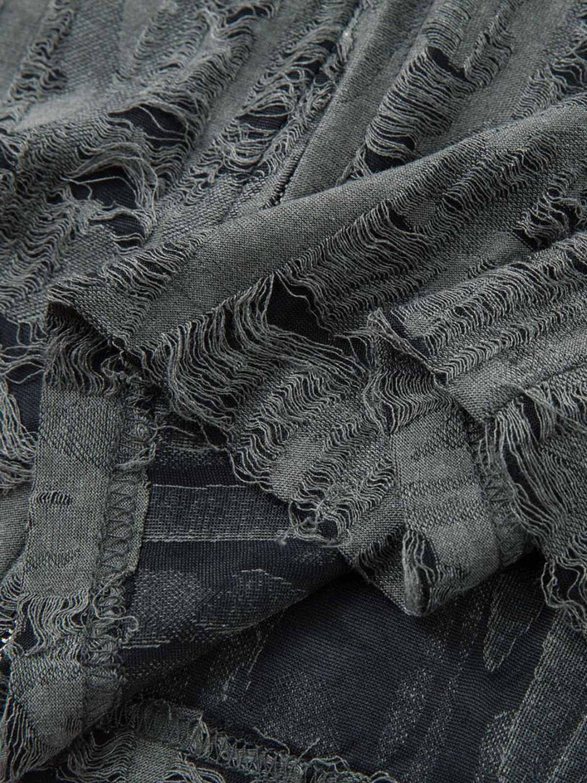 Distressed Ripped Short Sleeve Shirt