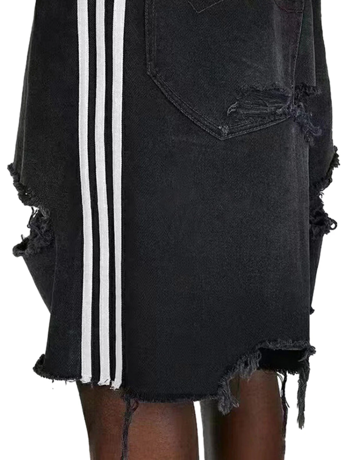 Retro Whisker Raw Edge Denim Shorts