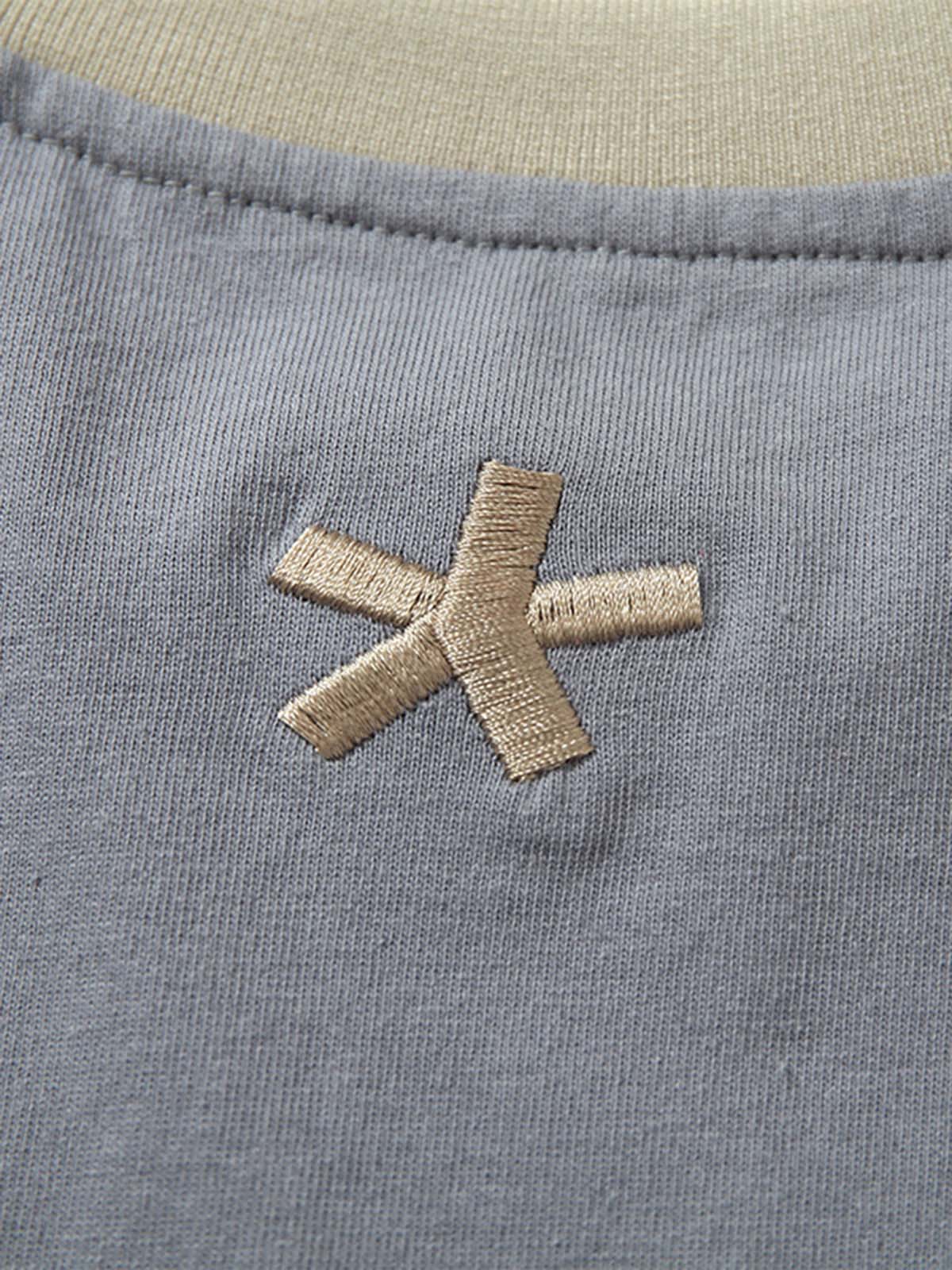 Heavy Washed Street Metal Collar T-shirt