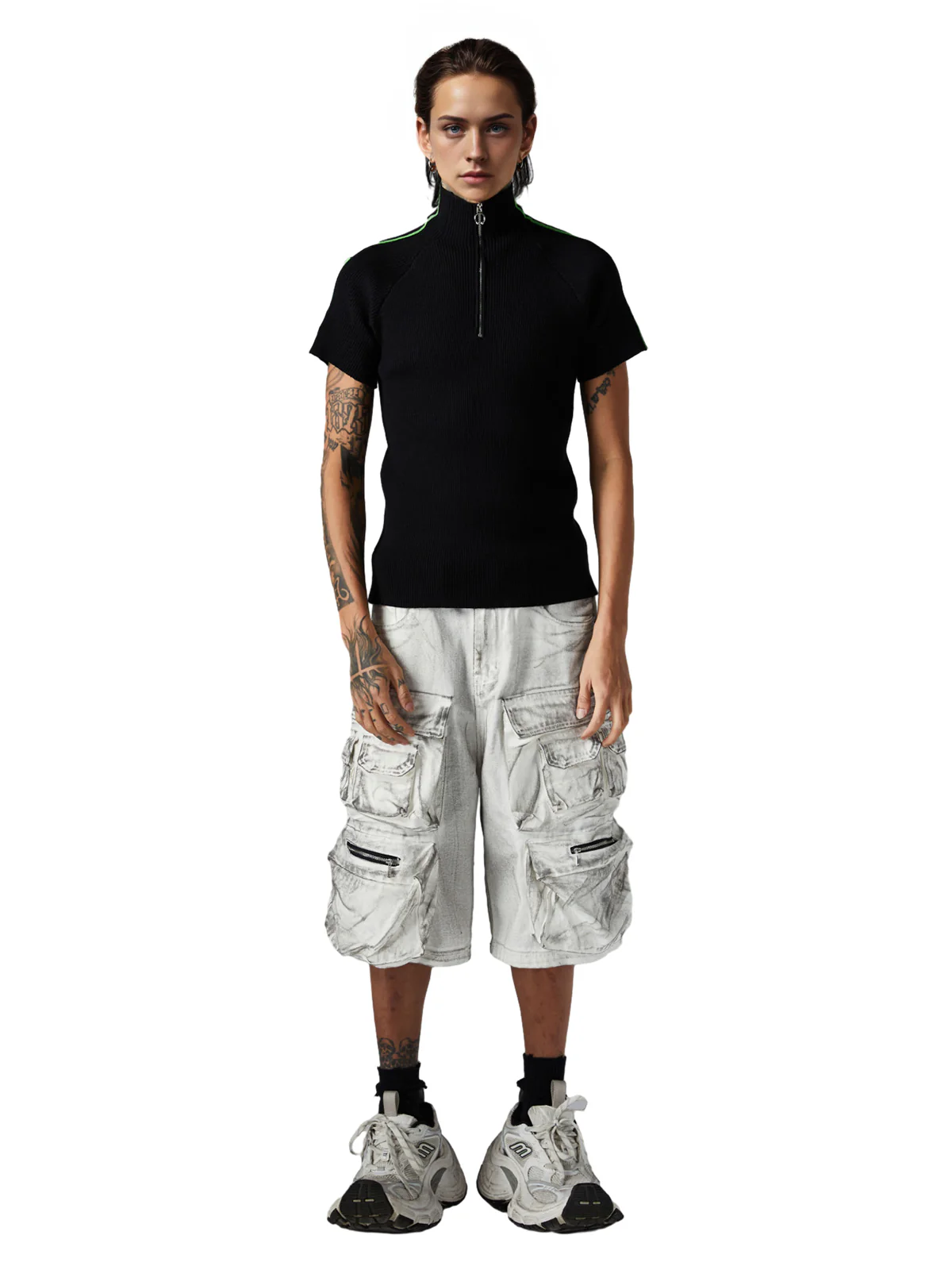 Retro Cleanfit Quarter Zip- Up T-Shirt