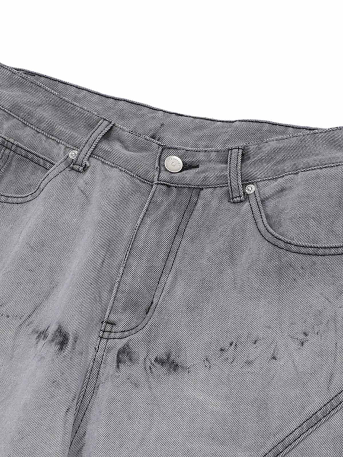 Distressed Washed Workwear Denim Set