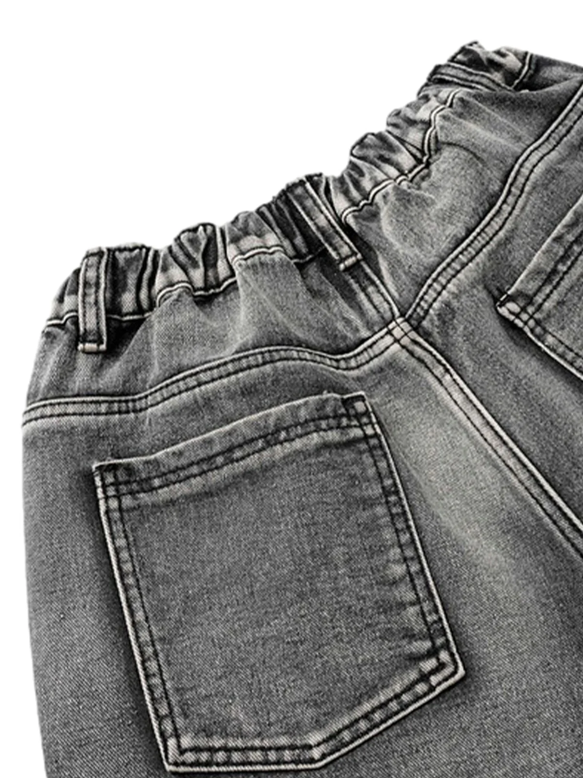 High-Waisted Multi-Pocket Denim Cargo Shorts