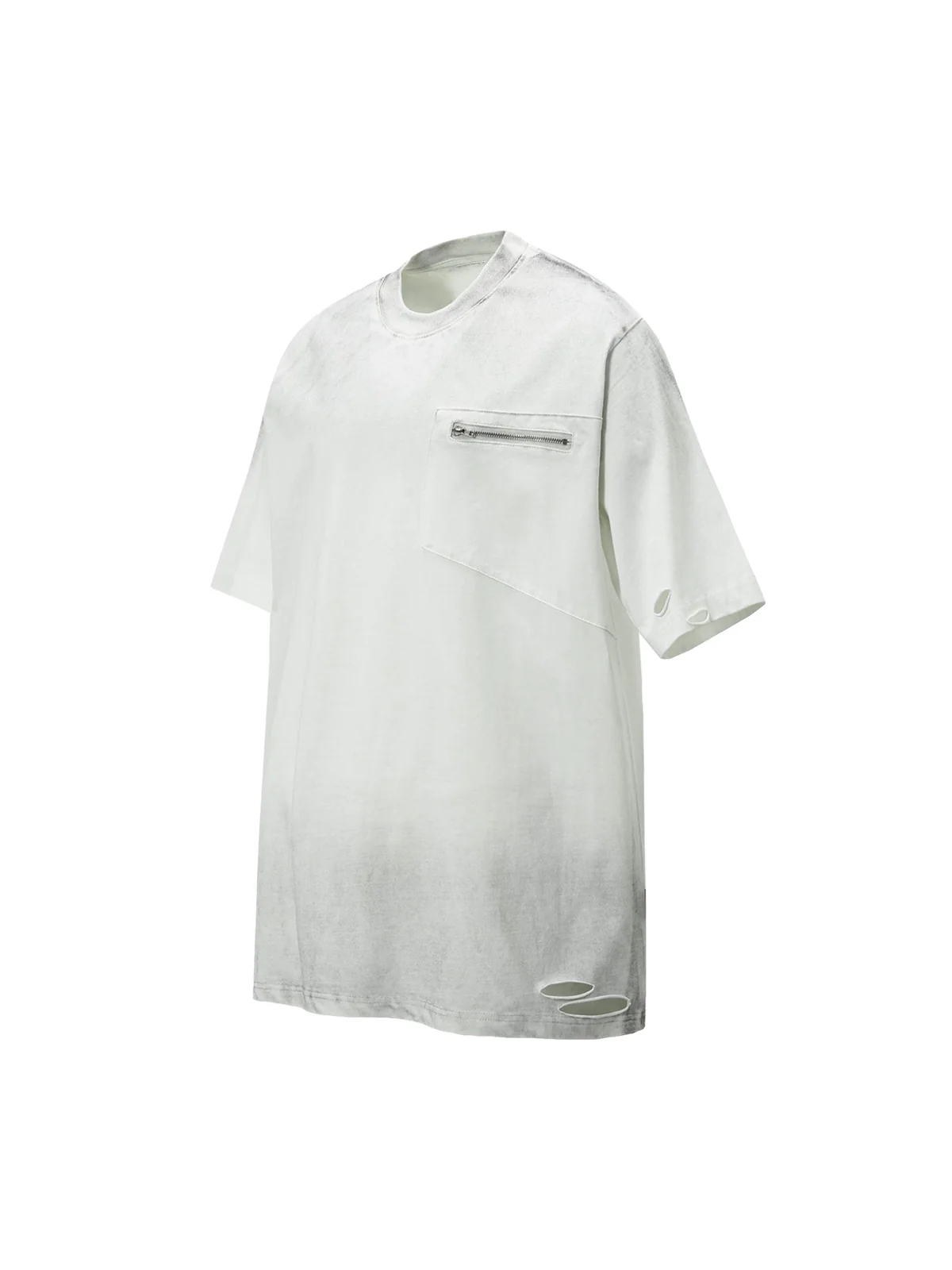 Street Dirty-Dye Distressed Cut Pocket T-shirt
