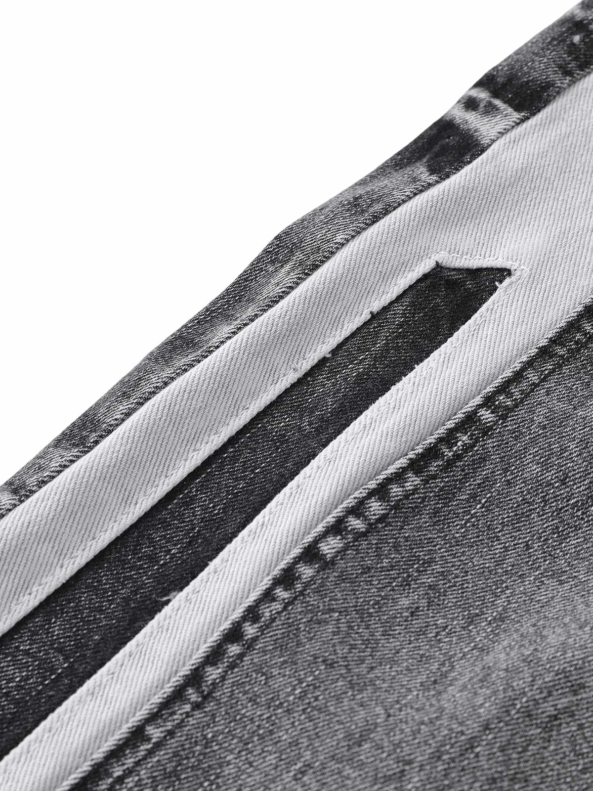 Distressed Washed Patchwork Denim Cropped Jorts