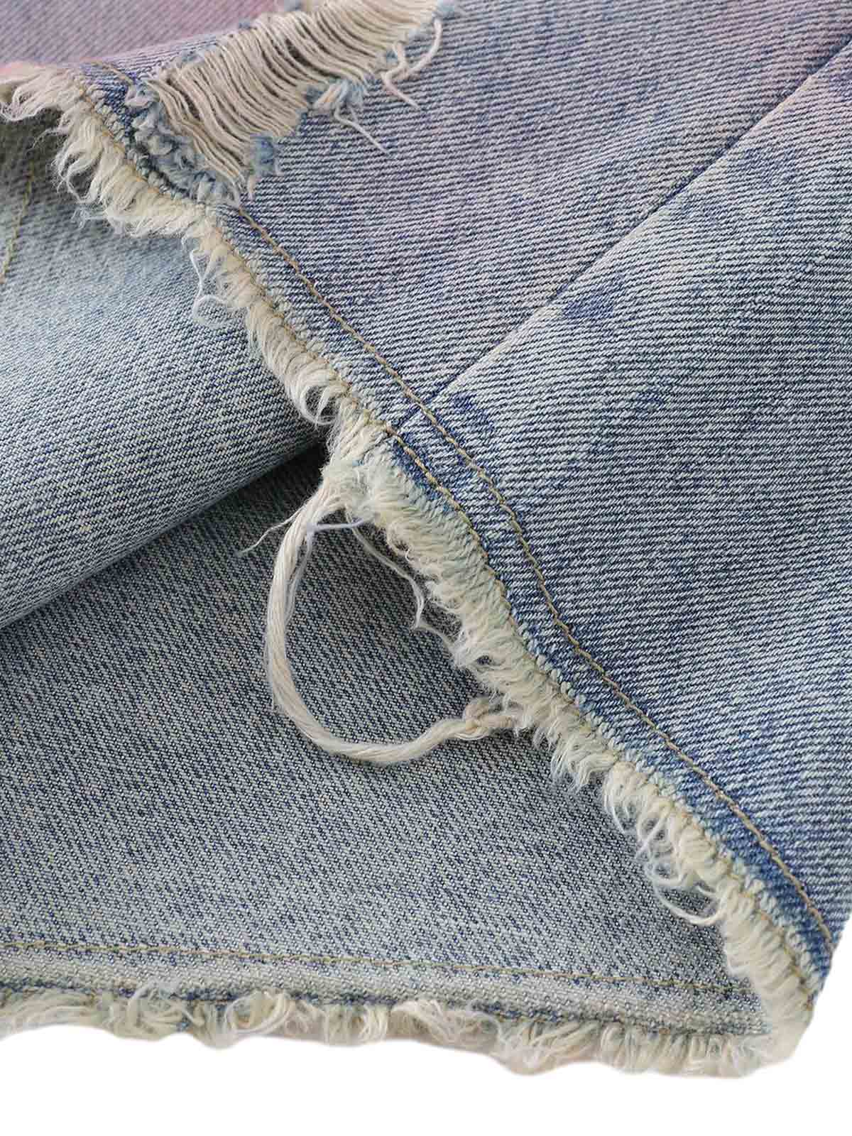 Distressed Tie-Dye Denim Jorts