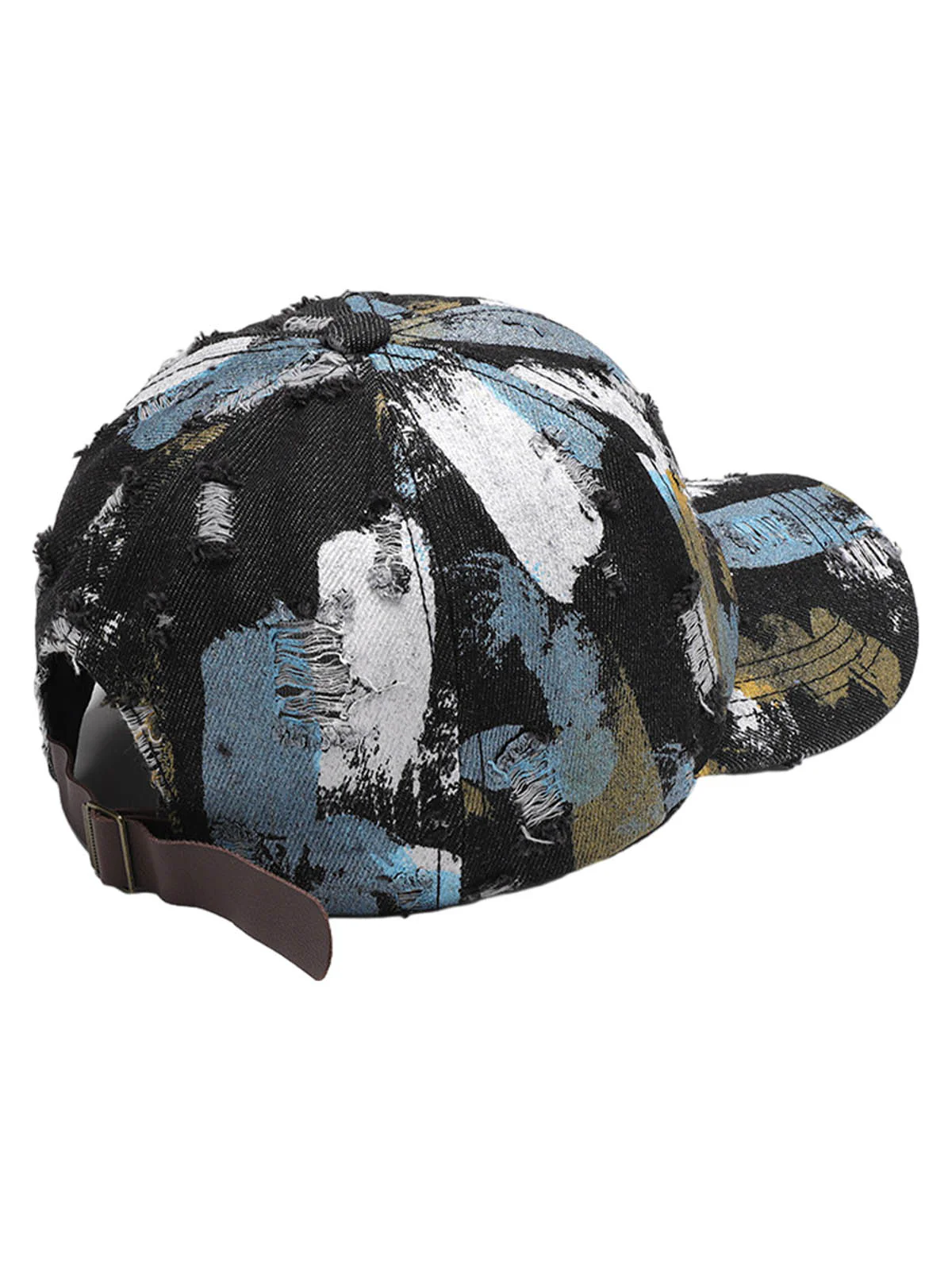 Distressed Abstract Print Baseball Cap