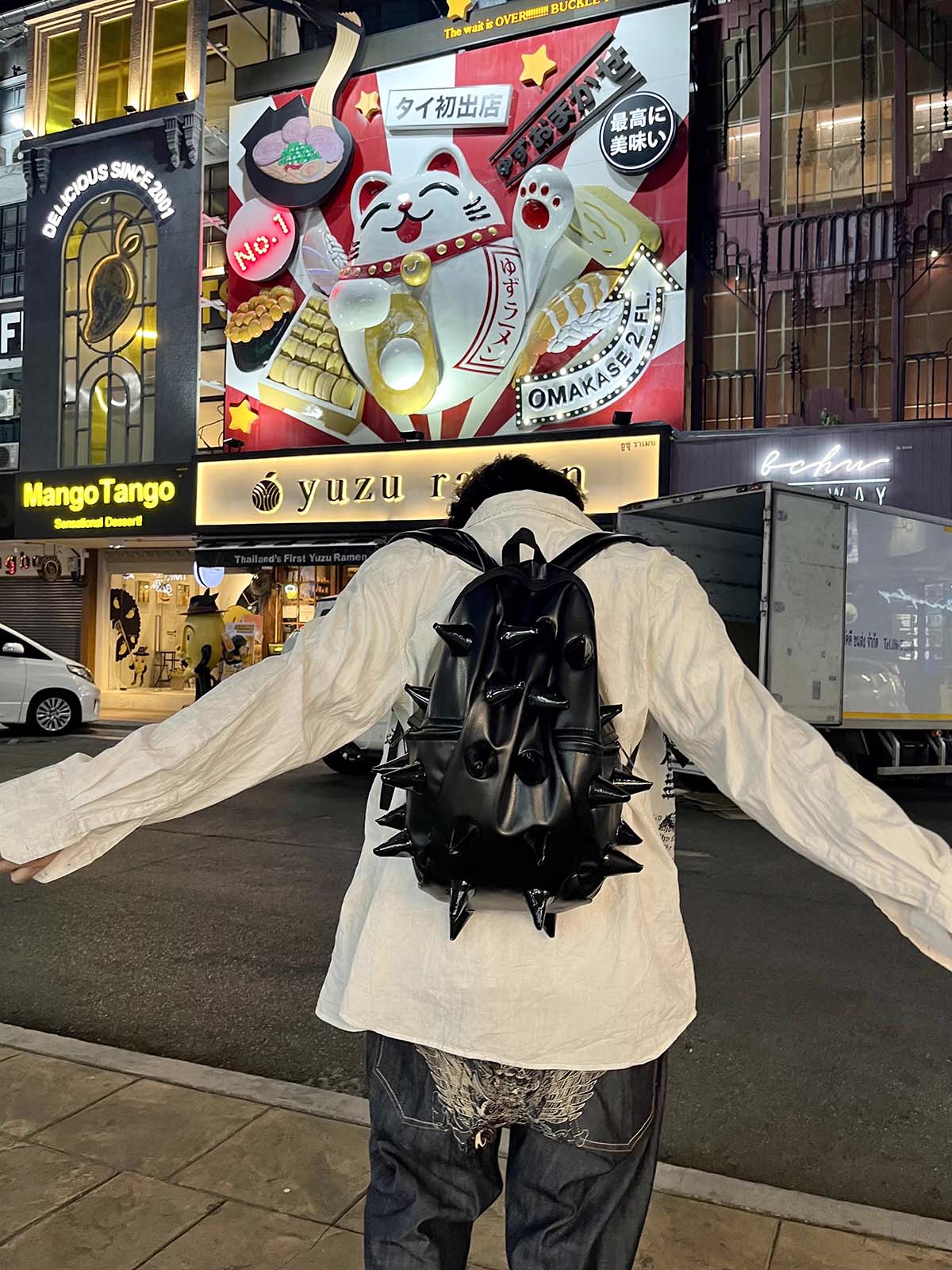 Street Rock Punk Dark Hedgehog Rivet Backpack