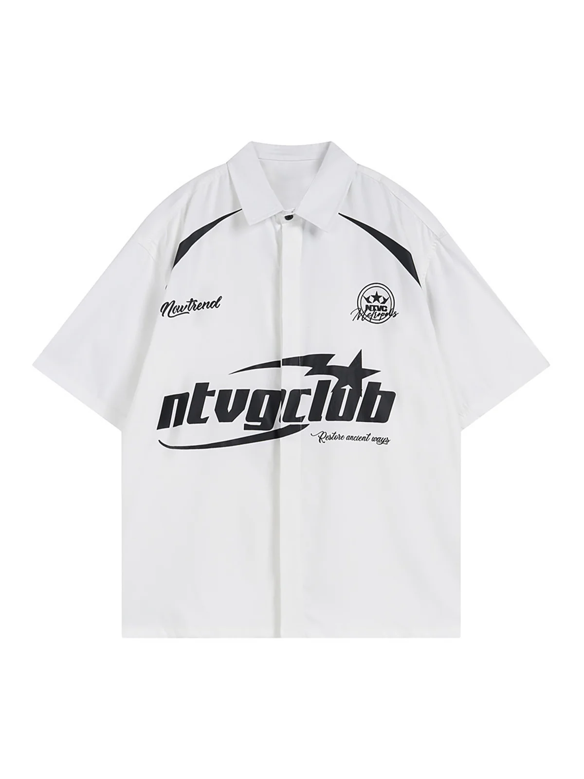 Racing Style Oversized Short Sleeve Shirt