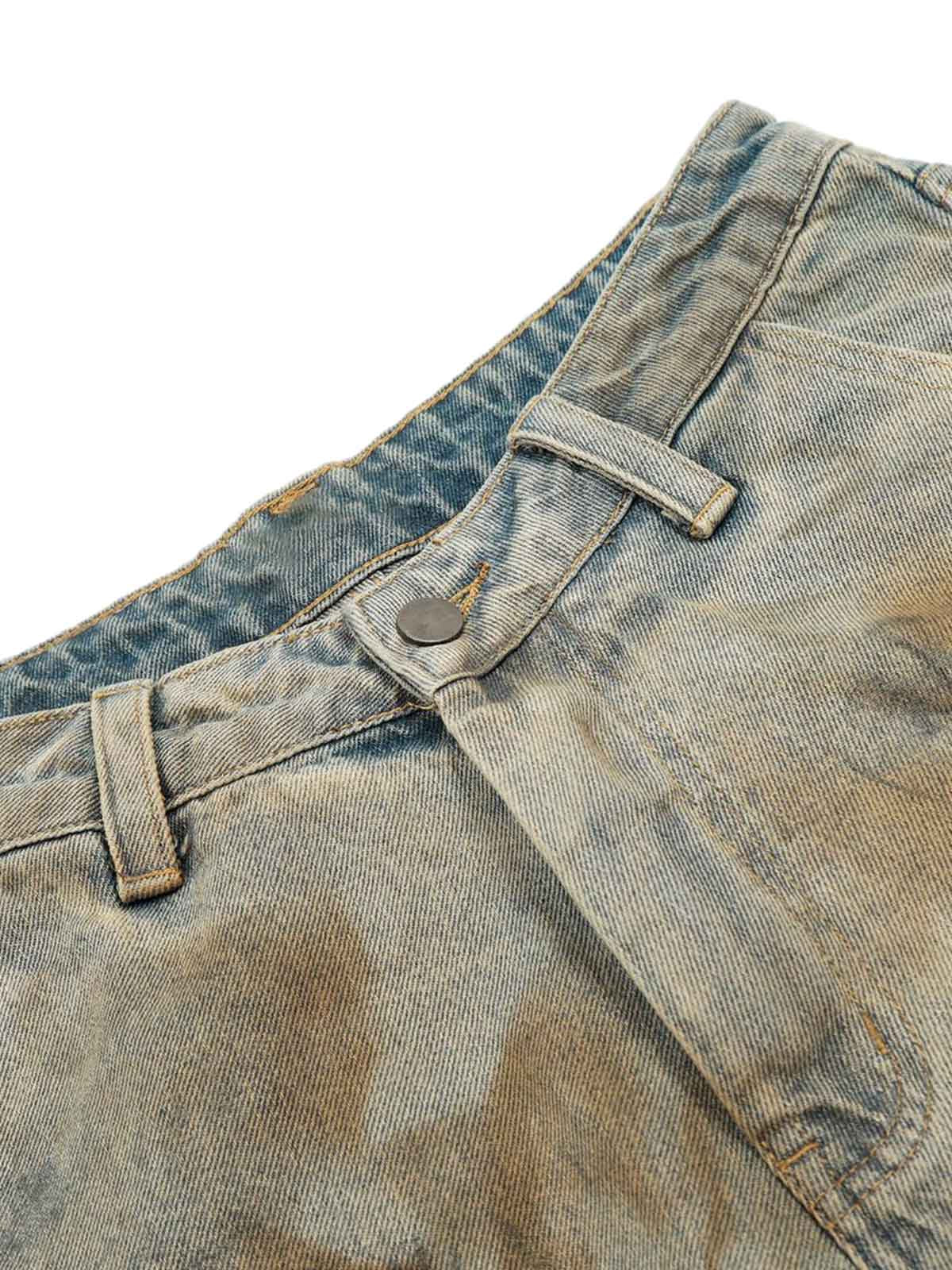 Distressed Tie-Dye Denim Shorts