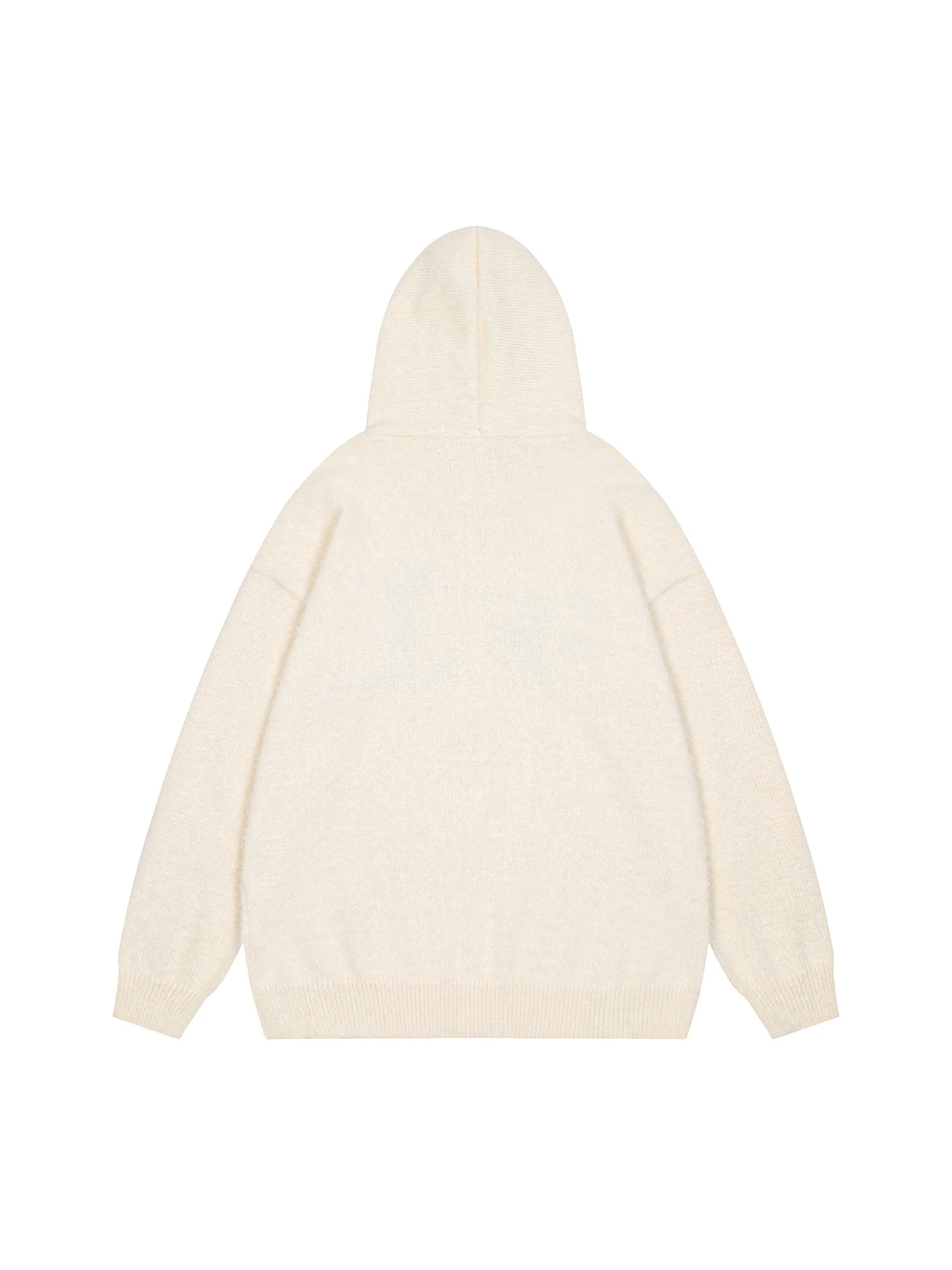 Thesupermade Star Knit Hooded Zip Up Cardigan Sweater