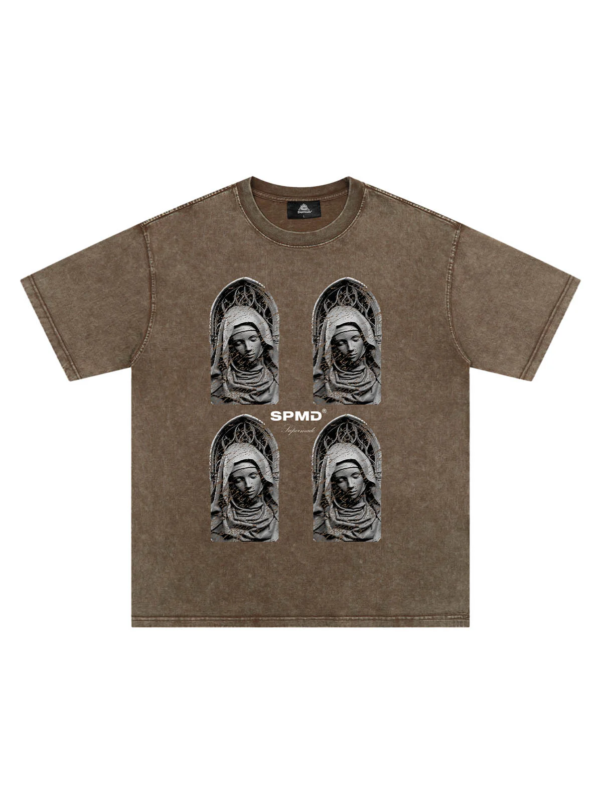 Original Virgin Mary Mottled Sculpture Print T-Shirt