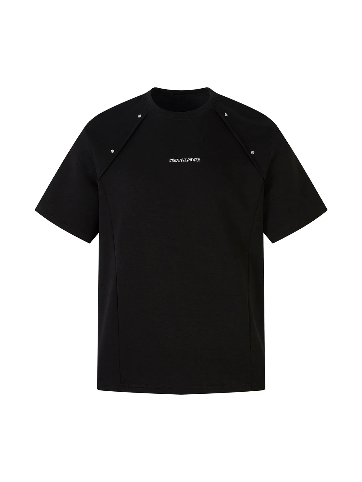 Retro Rivet Letter Embroidered T-shirt