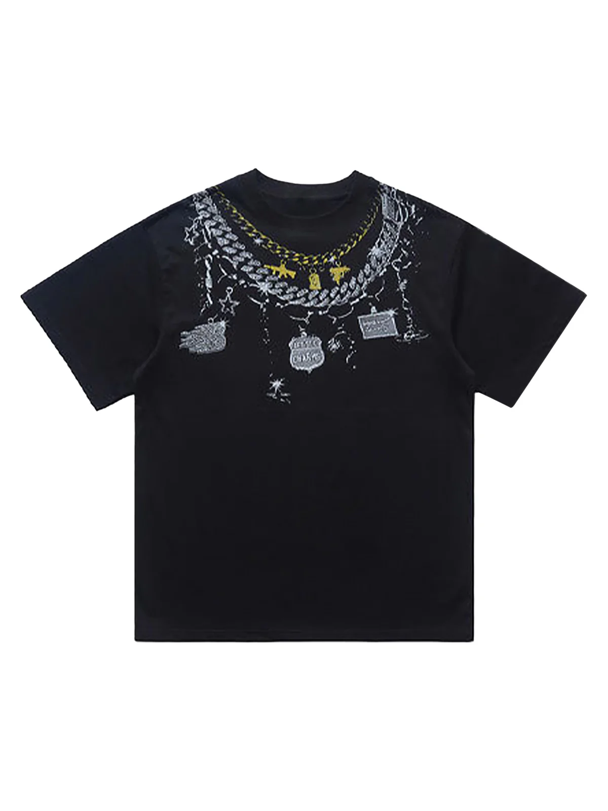 Chain Print Crew Neck T-Shirt