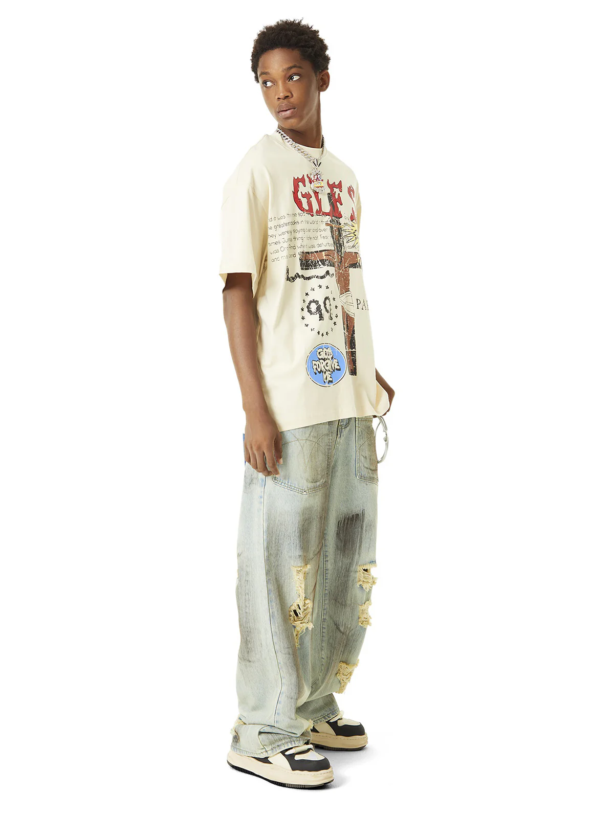 Thesupermade Funny Jesus Graffiti Street Rap T-shirt