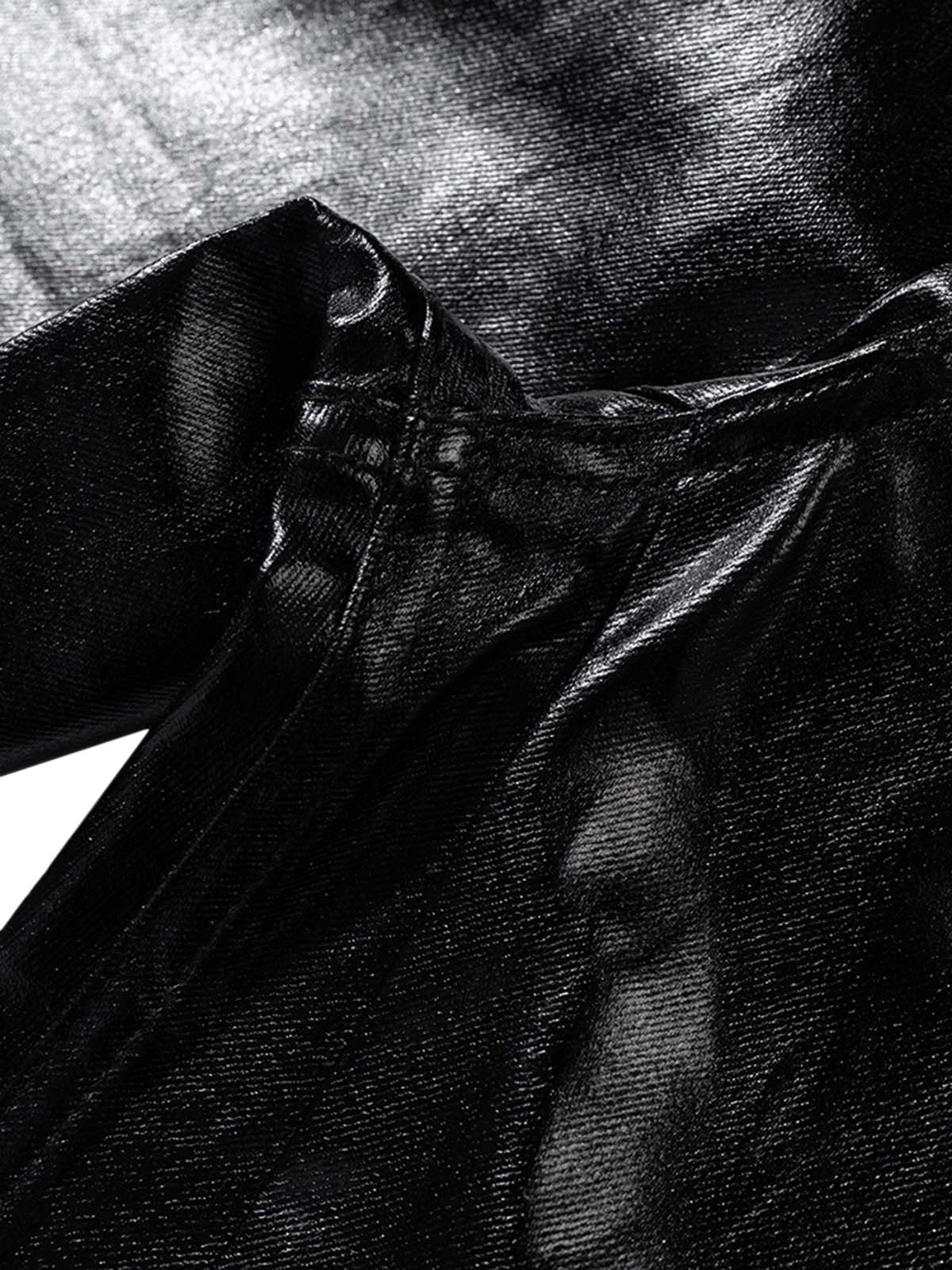 Thesupermade Glossy Patent Leather Flare Pants - 2396