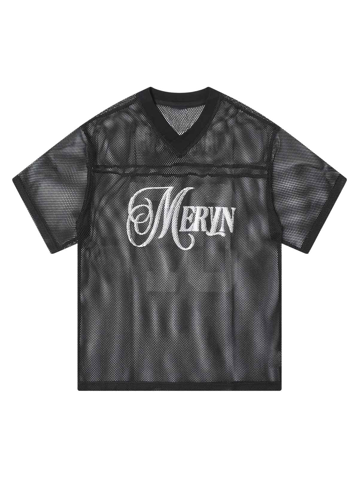 Jersey Mesh Blouse Hollow T-shirt