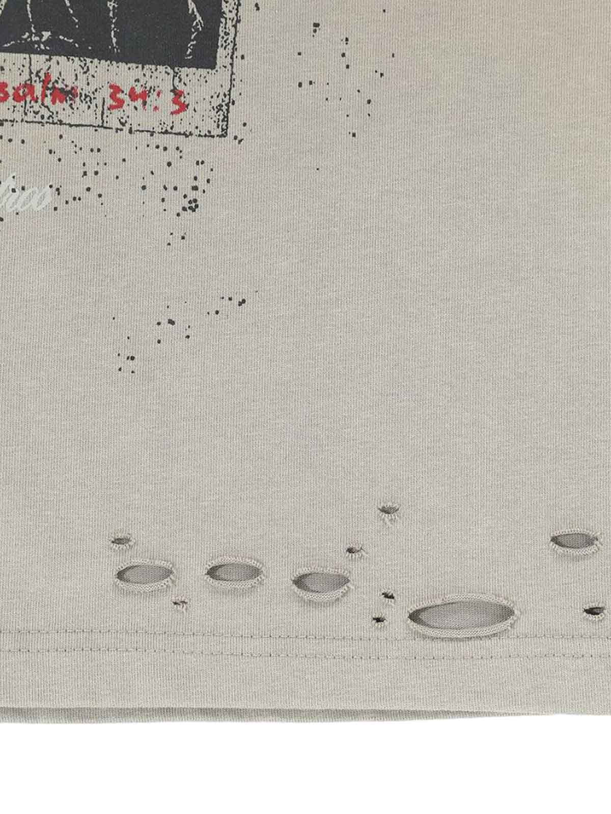 Distressed Camouflage Faux Two-Piece Graphic T-Shirt