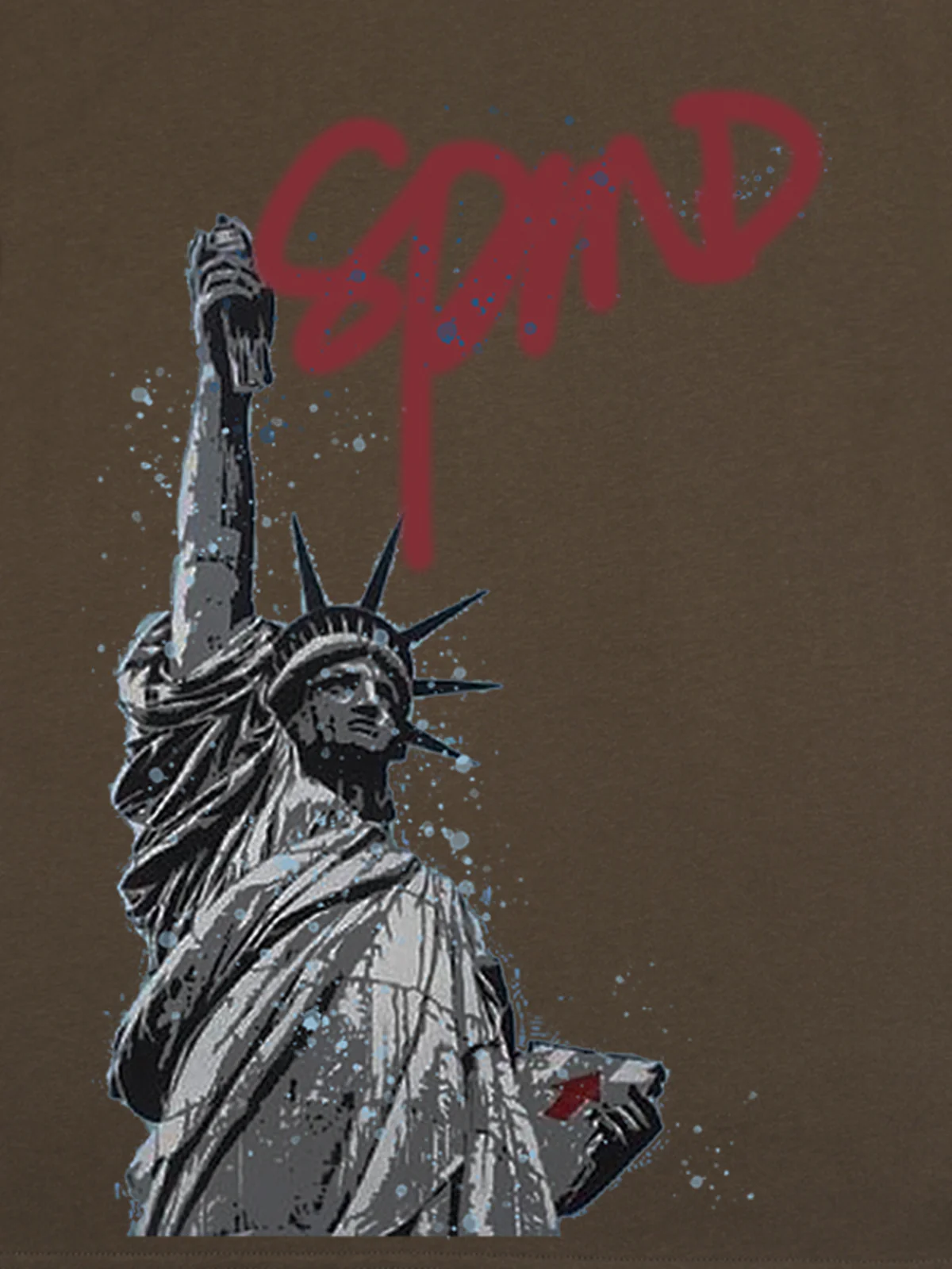 Orginal Funny Graffiti Statue Of Liberty Print T-shirt