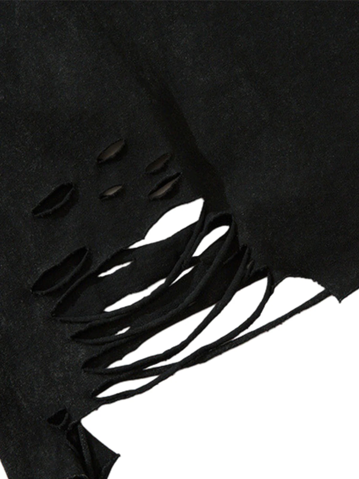 Distressed Ripped Graphic Cross Print Vest