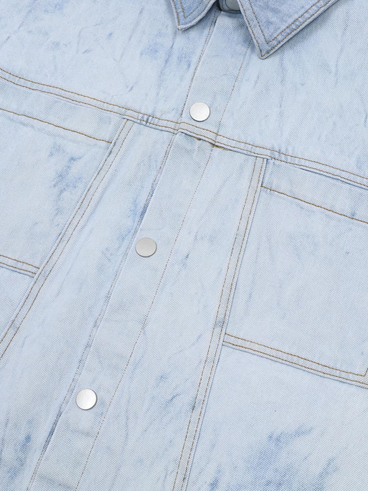 Distressed Washed Workwear Denim Set