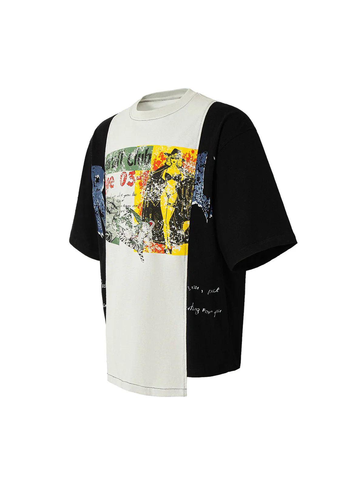 Spliced Deconstruction Print T-shirt