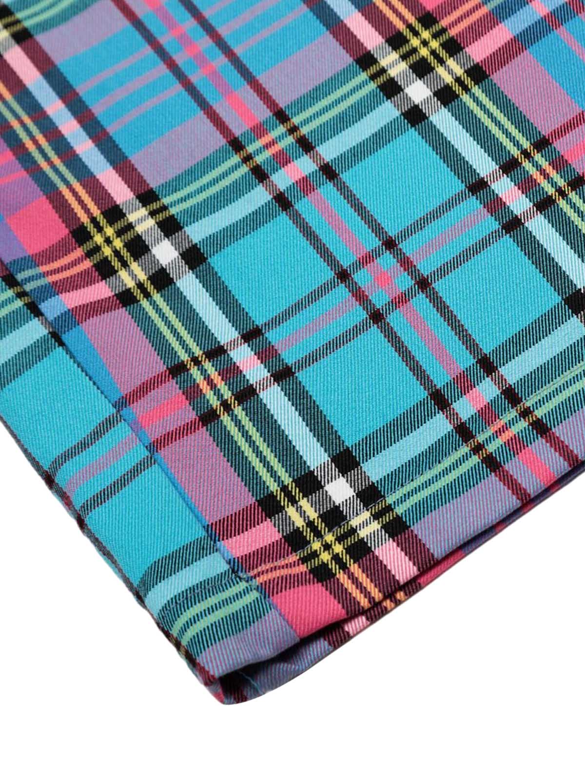 Draw String Contrast Plaid Pants