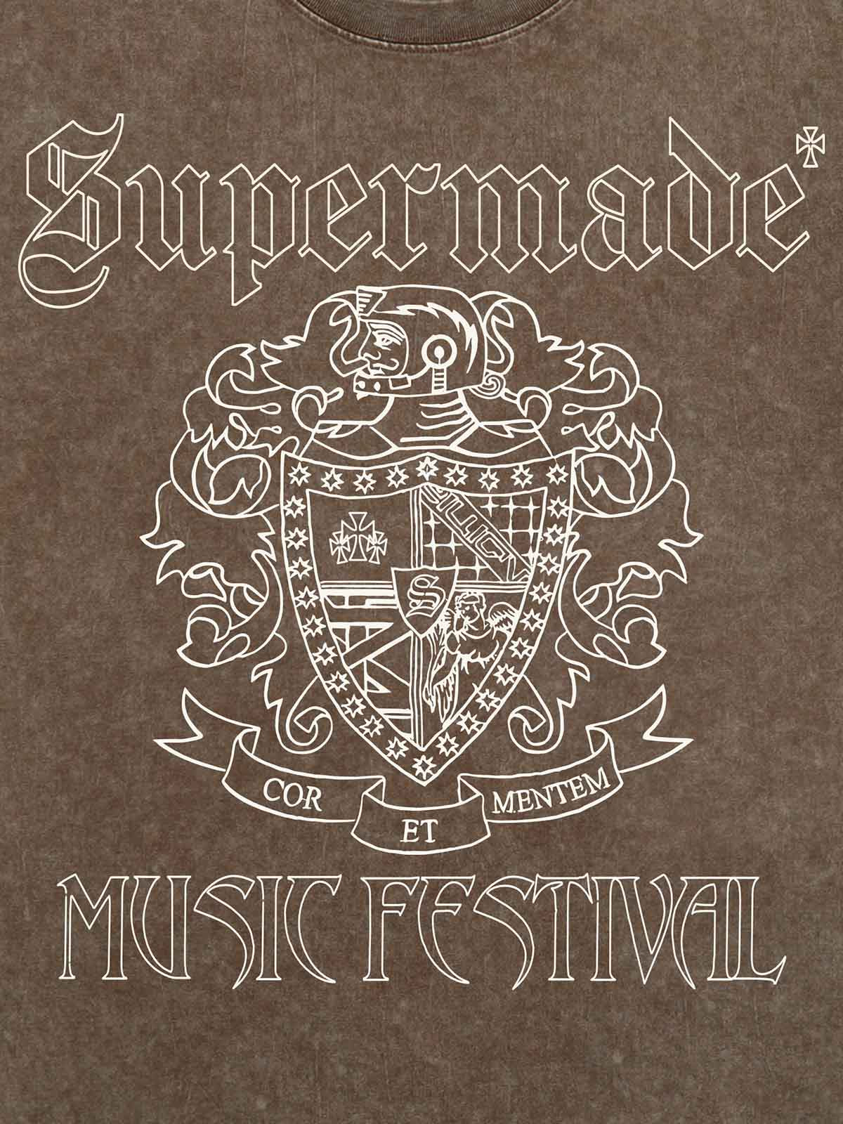 Original Gothic Letter Family Shield Badge Print T-Shirt