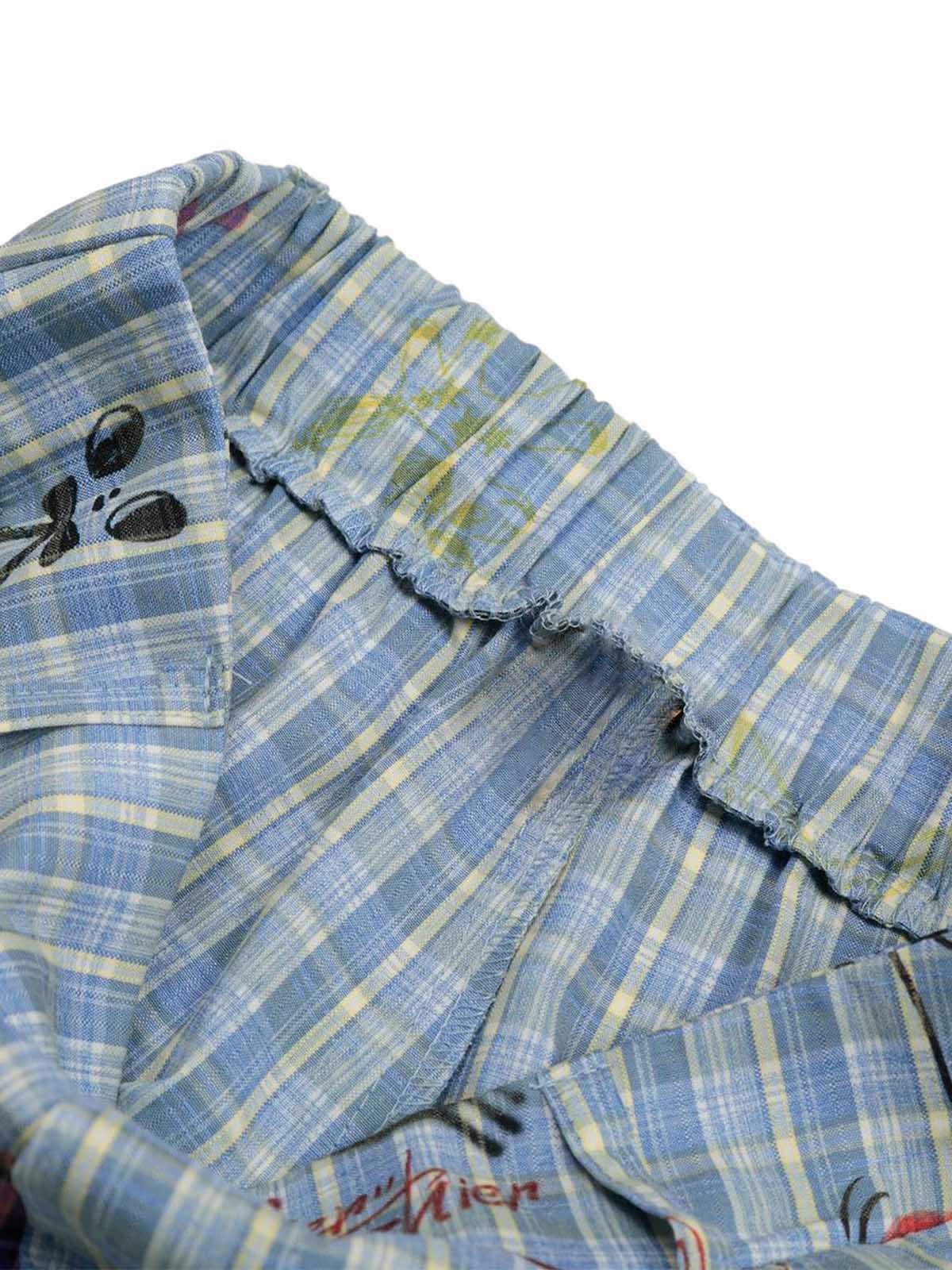 Fun Floral and Fruit Prints Plaid Pants