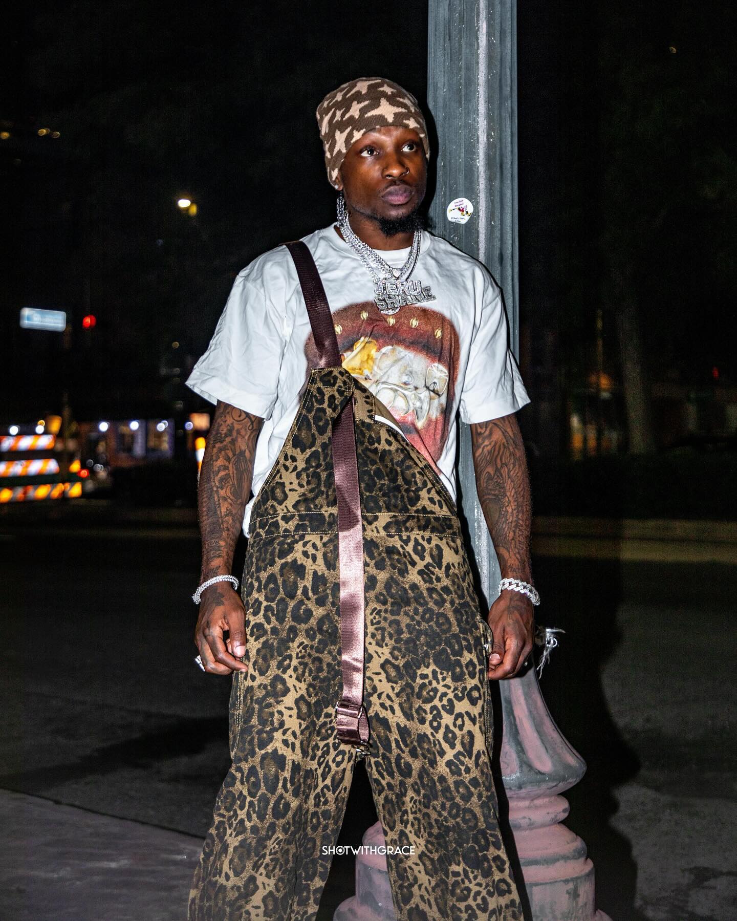 Thesupermade Leopard Print Street Style Workwear Overalls - 2020