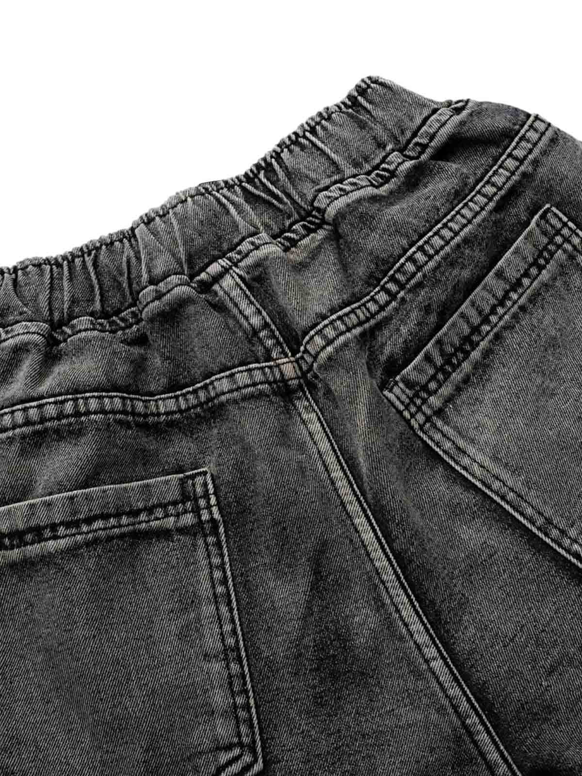 Washed Cargo Denim Shorts - 2382