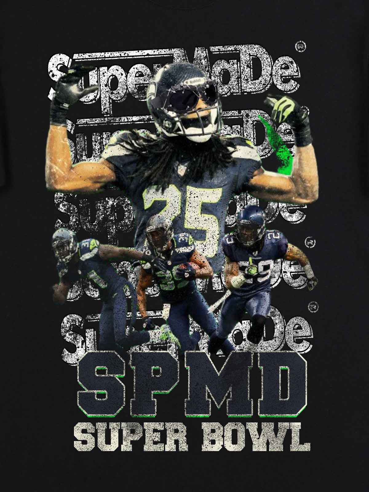 Super Bowl Football Print T-shirt - 2309