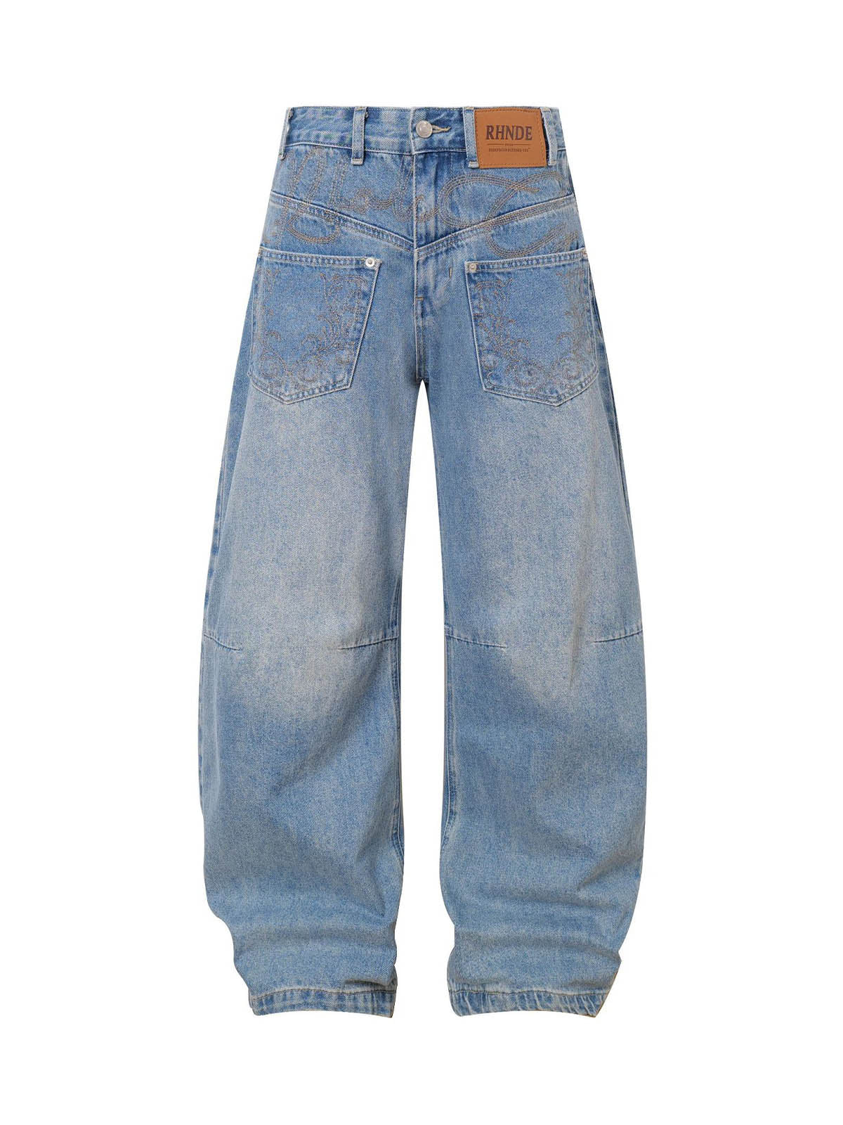 Washed Cleanfit Barrel Jeans