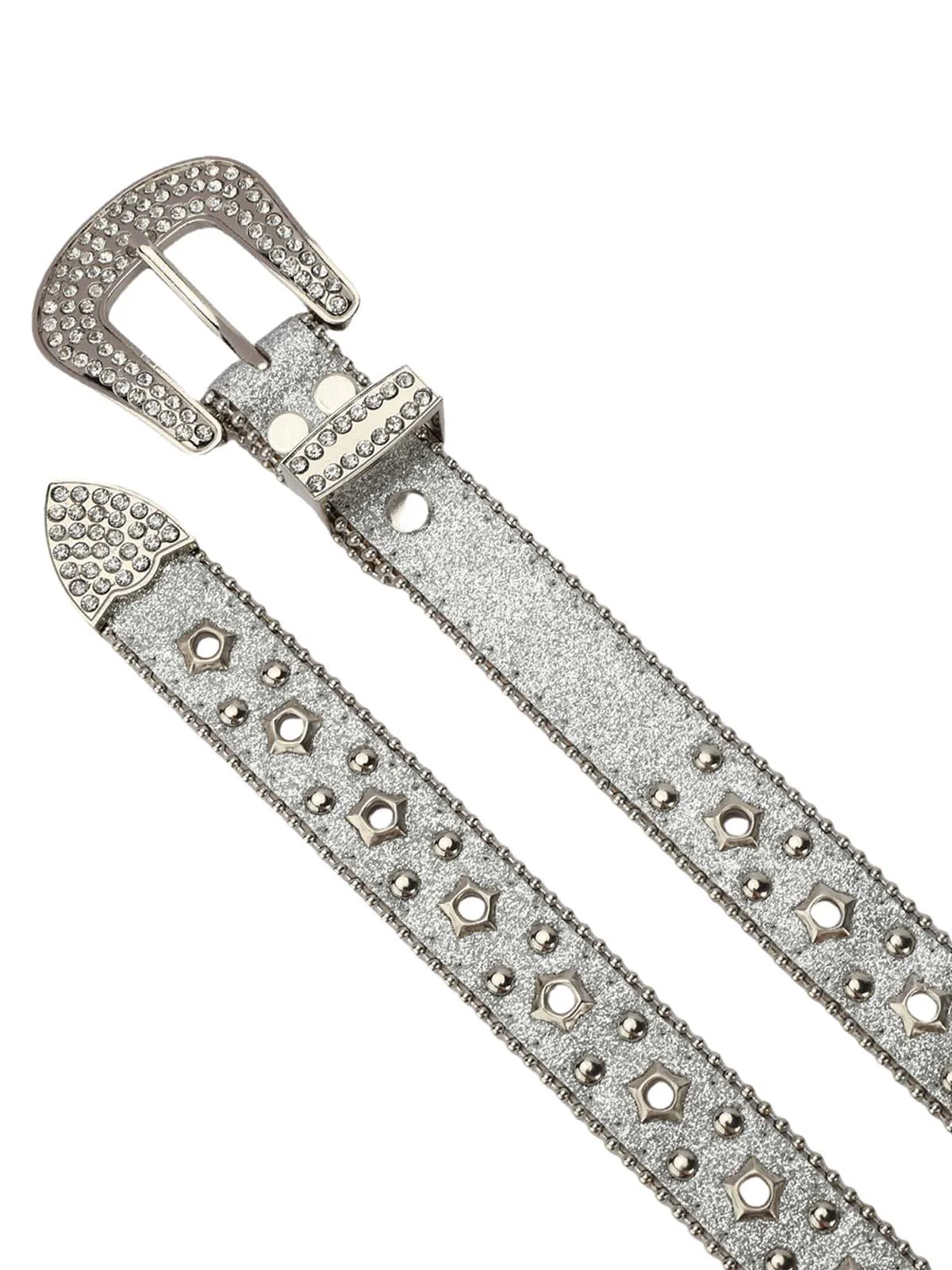 Sparkling Silver Rhinestone Embellishments Belt