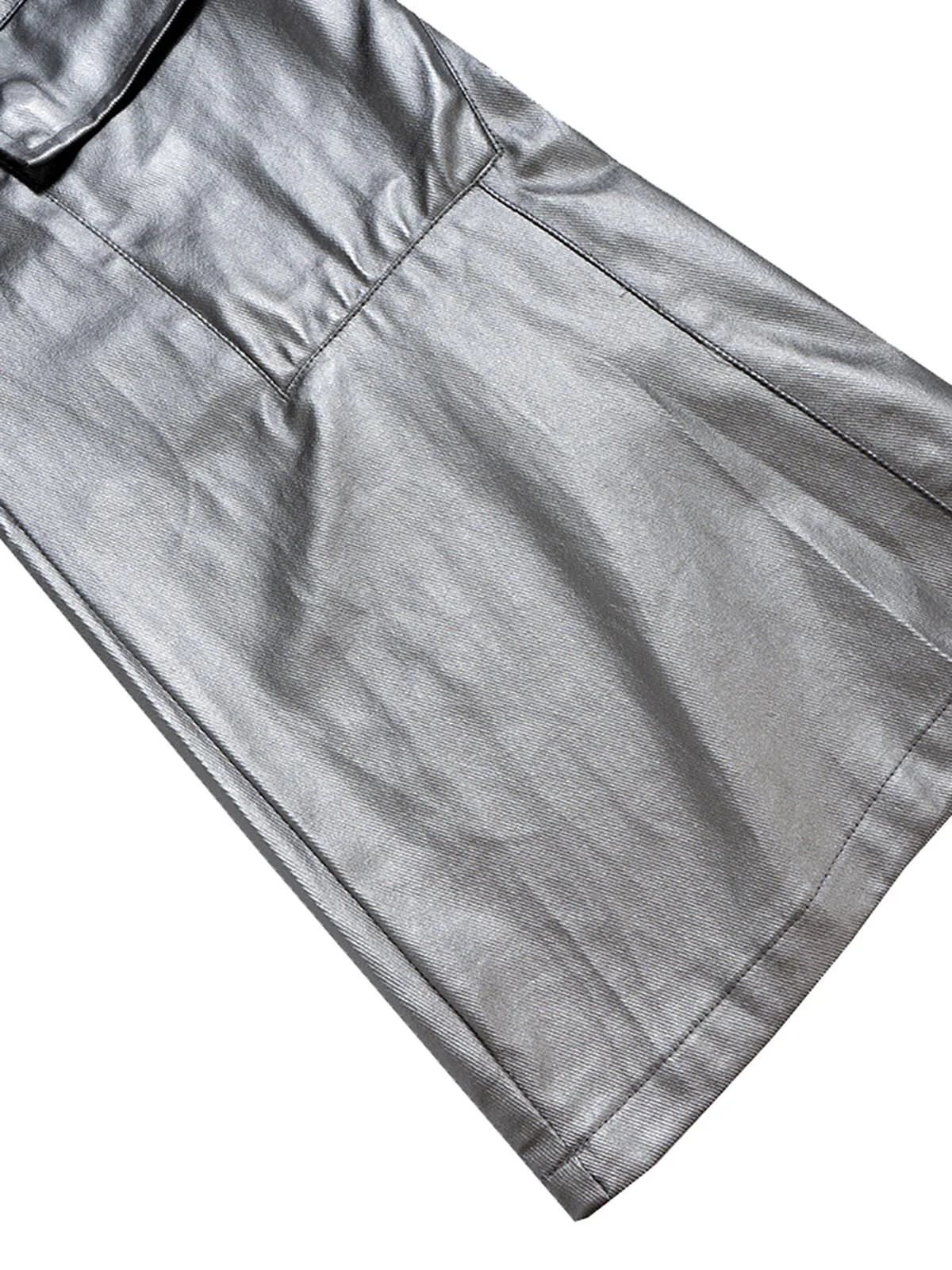 RO Style Matte Coated Leather Baggy Trousers - 2339