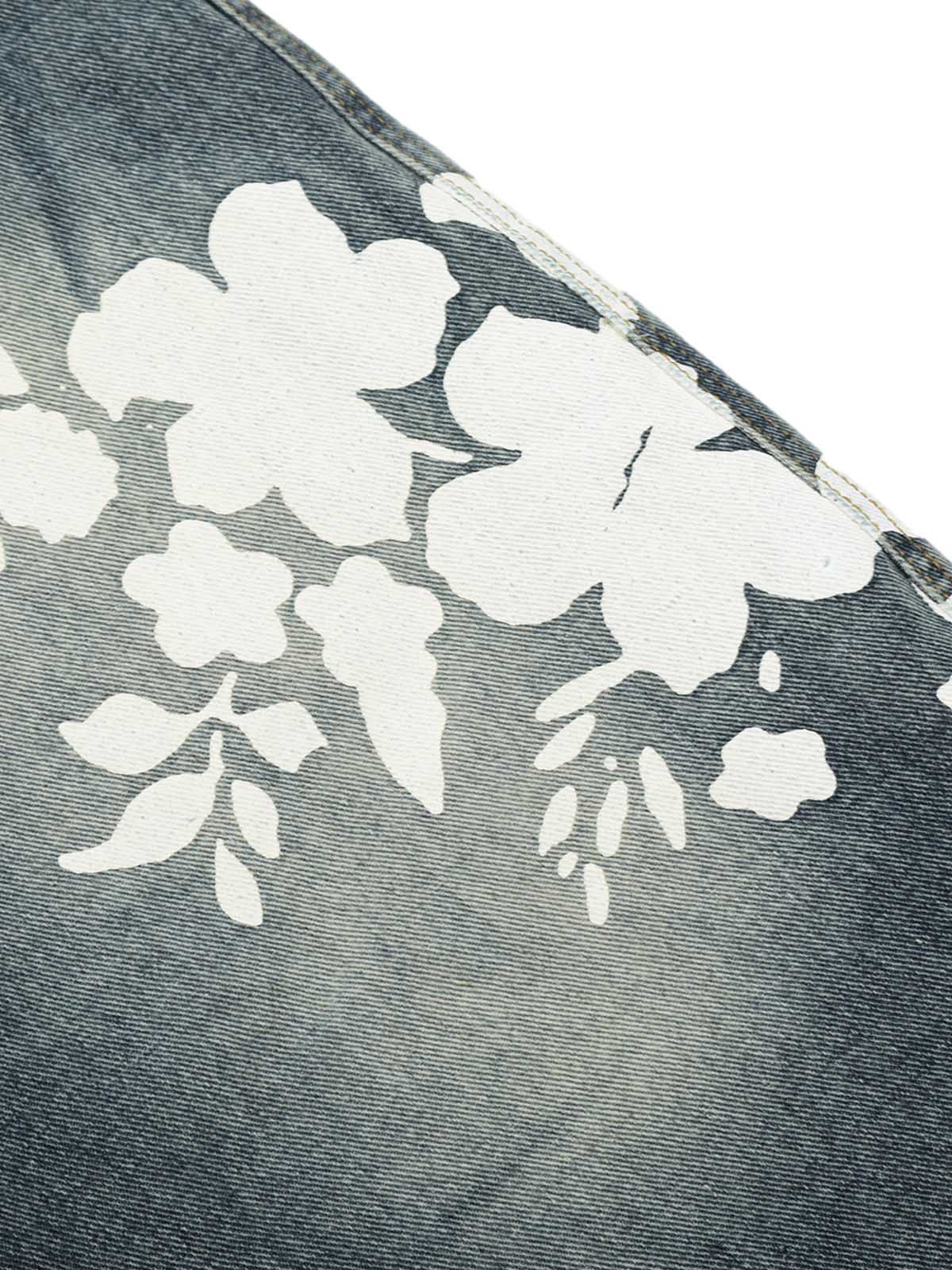 Floral Print Denim Shorts