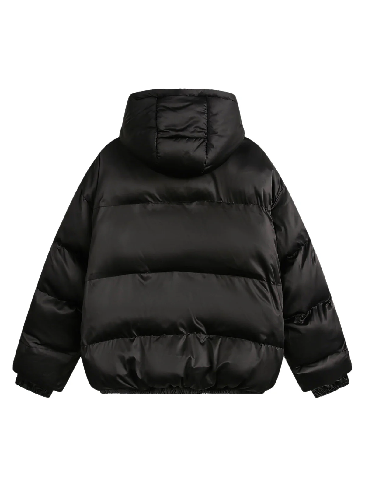 Thesupermade Vintage Print Stand Collar Hooded Puffer Jacket