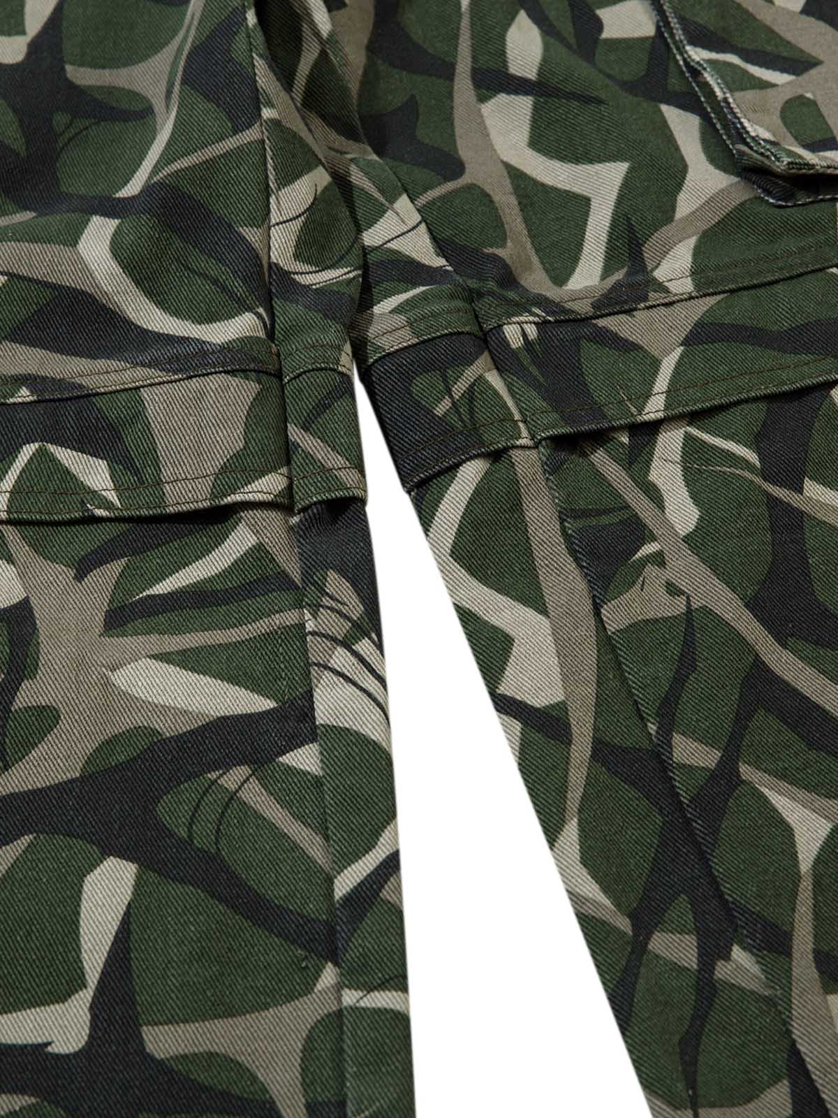 Thesupermade Camouflage Faux Two-piece Hooded Fleece Jacket Tracksuit - 2331