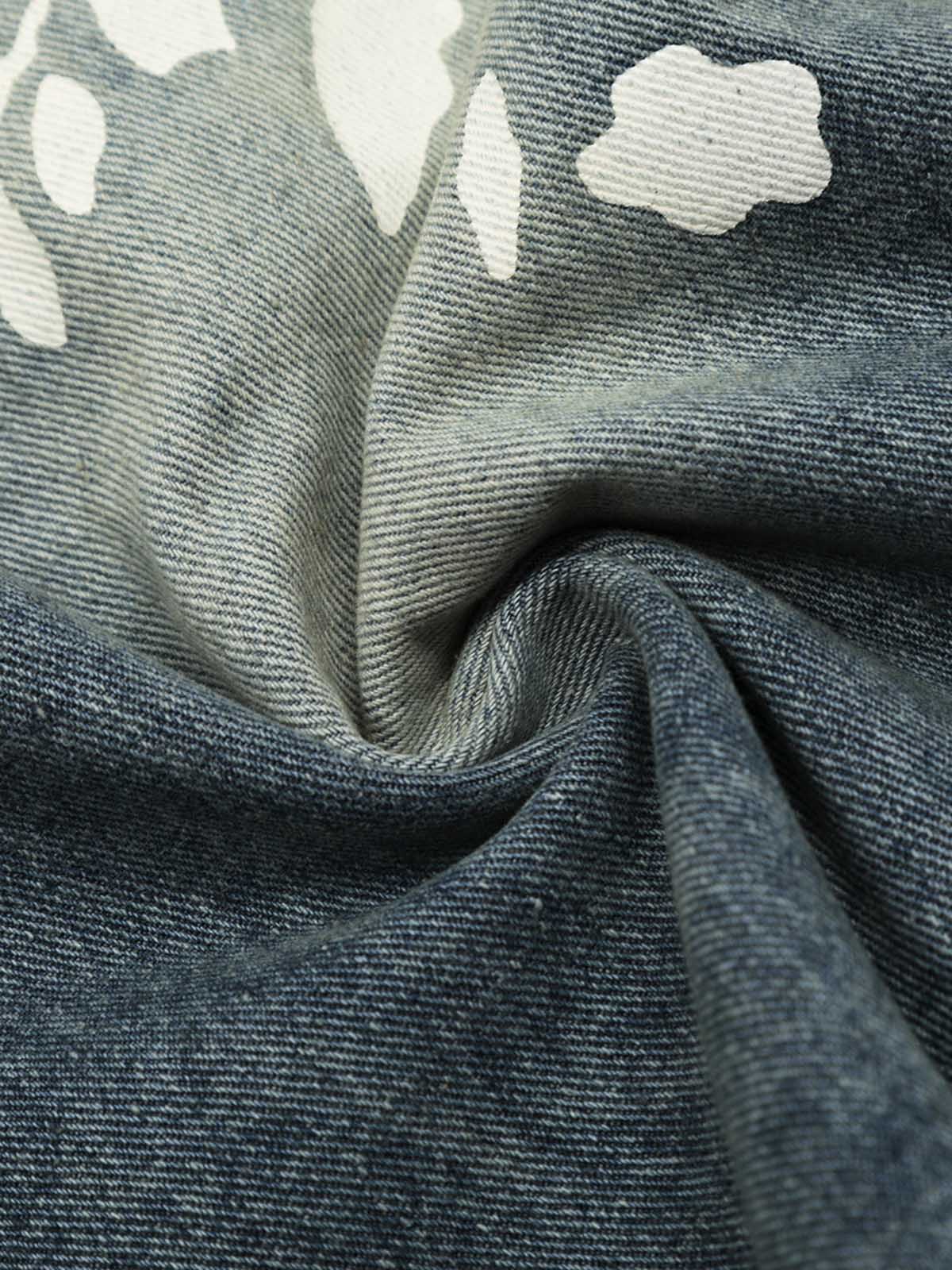 Floral Print Denim Shorts