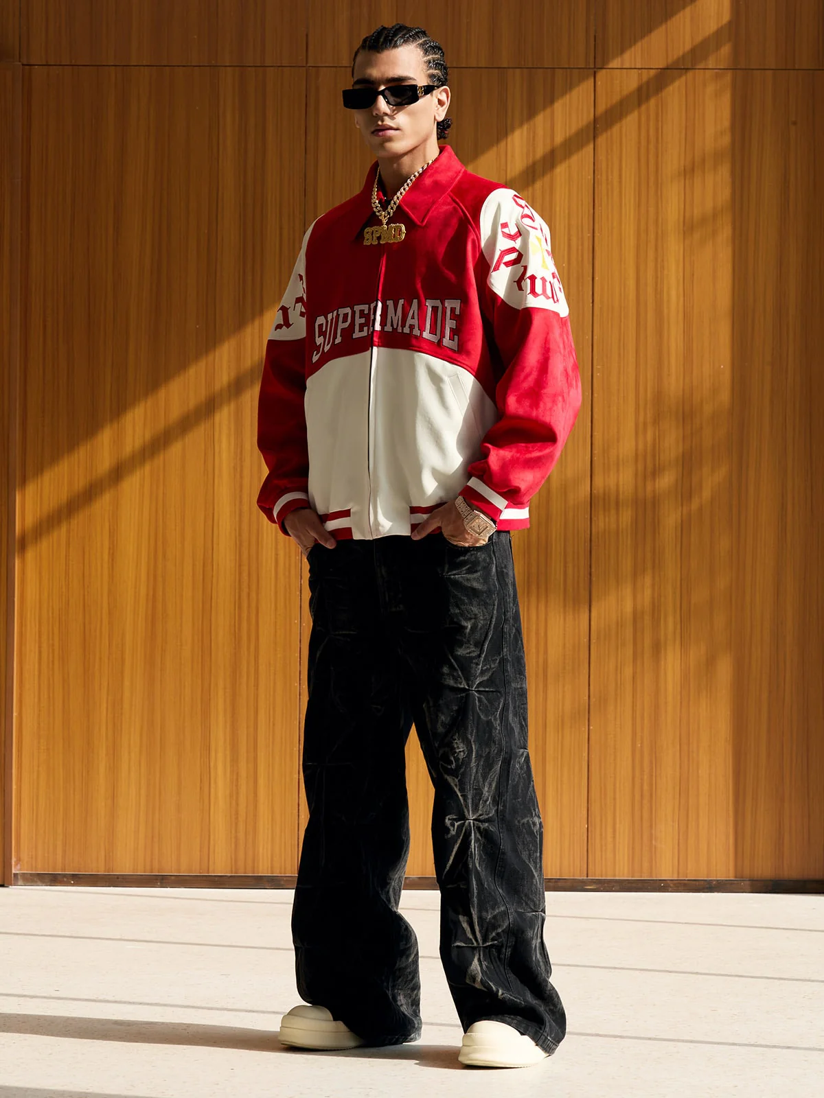 Original Contrast Color Varsity Jacket - 2349